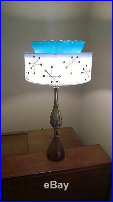 Mid Century Vintage Style 2 Tier Fiberglass Lamp Shade Modern Atomic Retro Tq