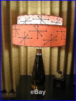 Mid Century Vintage Style 2 Tier Fiberglass Lamp Shade Modern Starburst Retro P2