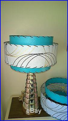 Mid Century Vintage Style 3 Tier Fiberglass Lamp Shade Modern Atomic Retro tw#