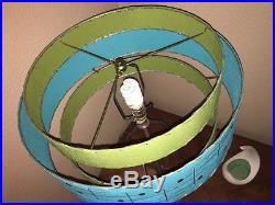 Mid Century Vintage Style 3 Tier Fiberglass Lamp Shade Retro Atomic Turquoise