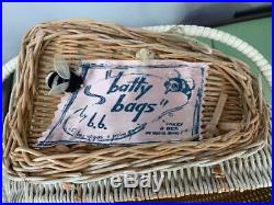 Mid Century Wicker Fish Handbag Labeled batty bags by b. B Rare Vintage Retro