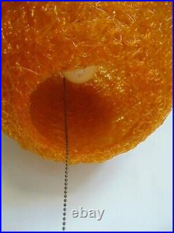 Mid Century orange lucite spagetti hanging swag light 12