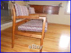 Mid century Gunlocke furniture arm chairs solid walnut Vintage retro 1960's era