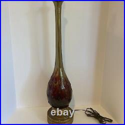 Mid century Modern Murano Glass Red Table Lamp Large