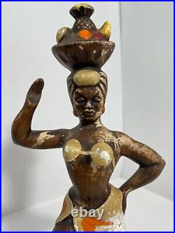 Mid-century Vintage Ceramic Calypso Dancing Woman Hand Painted Figurine
