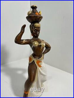 Mid-century Vintage Ceramic Calypso Dancing Woman Hand Painted Figurine