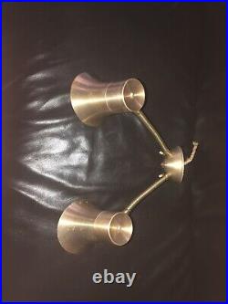 Mid century double gooseneck gold wall lamp vintage retro