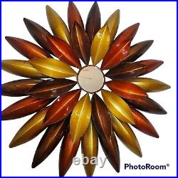 Mid century modern mcm vintage wall mirror boho sunflower sunburst 29 diameter