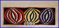 Mid century rya rug with abstract pattern, Retro wall hanging tapestry from 60s
