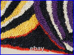 Mid century rya rug with abstract pattern, Retro wall hanging tapestry from 60s