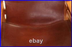 MidCentury BORGE MOGENSEN Tan Leather Pair Lounge Armchairs Vintage Retro sofa