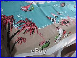 Moda Retro Style Tablecloth 52 x 52 Life's a Beach Mid Century Vintage Look