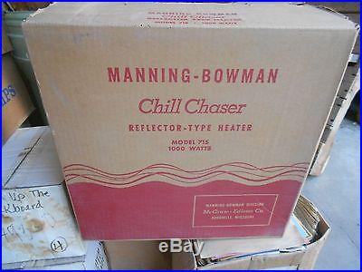 NEW Manning Bowman PORTABLE HEATER 15Wx17Hx12D Mid Century RETRO Vintage NOS