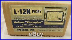 NEW Vintage NuTone L-12N CHAMPION Ivory BELL Chime 2-Door Mid-Century Contempora