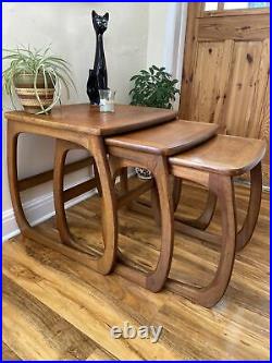 Nathan Teak Mid Century Vintage Retro Nest Of Tables Occasional Side Table