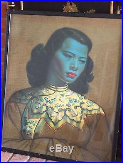 ORIGINAL VINTAGE VLADIMIR TRETCHIKOFF PRINT'THE GREEN LADY' FROM THE 1950/60s