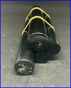 Old Amber Bakelite Rare 4 Black Rods Prayer Beads simichrome test 20-29 mm 484 g