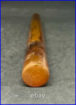 Old Amber Bakelite Veined Rare Honey Rod Prayer Bead simichrom test 24.8 mm 168g