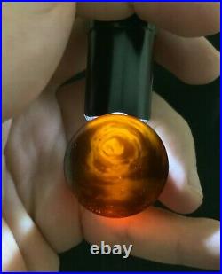 Old Amber Bakelite Veined Rare Honey Rod Prayer Bead simichrom test 25.6 mm 164g