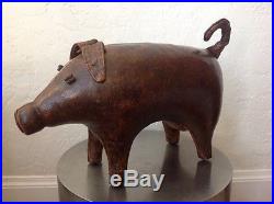 Omersa for Abercrombie & Fitch Leather Pig Sculptural Ottoman, Vintage c. 1960's