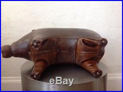 Omersa for Abercrombie & Fitch Leather Pig Sculptural Ottoman, Vintage c. 1960's
