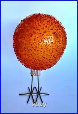 Orange Pulcino Vistosi Alessandro Pianon Murano Glass Bird Cooper Legs