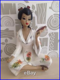 Oriental Geisha Chalk Plaster Lamp Light Tretchikoff Style Vintage Retro 60s 50s