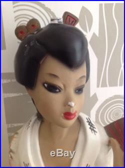 Oriental Geisha Chalk Plaster Lamp Light Tretchikoff Style Vintage Retro 60s 50s