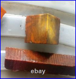 Orig. German Antique Old amber Bakelite / Catalin Block Veined marble 1100 Gramm