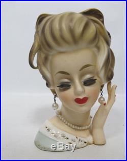 Original Parma of Japan Vintage Girl with Hands Lady Head Vase Circa 1950s yqz