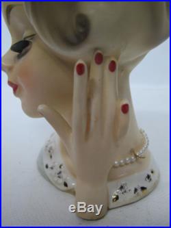 Original Parma of Japan Vintage Girl with Hands Lady Head Vase Circa 1950s yqz