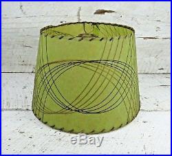 Original Vintage Mid-Century Olive Green Fiberglass Cone Shape Retro Lamp Shade