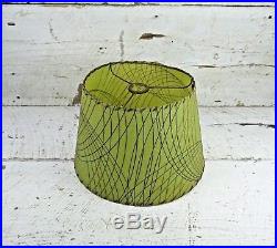 Original Vintage Mid-Century Olive Green Fiberglass Cone Shape Retro Lamp Shade