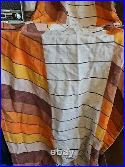 Original Vintage Retro Mid Century Pair of Curtains 70's Fabric Crafts 120 x 150