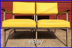 PERFECT RARE VINTAGE Retro 1950's STEELCASE COUCH MID CENTURY WOOD ARM FREE SHIP