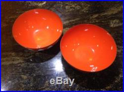Pair (2) Mid Century Orange Cathrineholm Bowls Rare Size