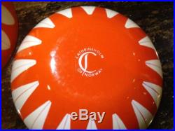 Pair (2) Mid Century Orange Cathrineholm Bowls Rare Size