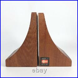 Pair Mid Century Danish Modern Heavy Wood Bookends From Denmark Vintage MCM Set