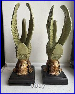Pair Of Mid Century Swan Bookends/Statues