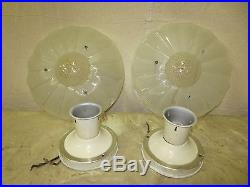 Pair Vintage MID Century Atomic Retro Chandelier Hanging Lamp Nice