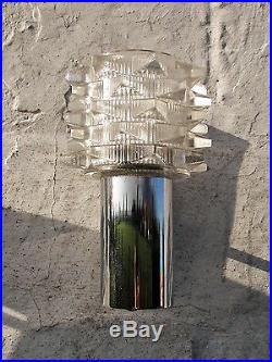 Pair Vintage Raak Mid Century Modern Wall Sconce Lamp Clear Glass Era Eames