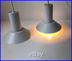 Pair White 1970s Pendant Lamps danish modern Minimalist AJ PH Fog Morup Lyfa era