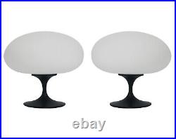 Pair of Mid Century Modern Design Mushroom Lamps in Black & White Eames Retro