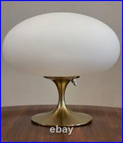 Pair of Mid Century Modern Design Mushroom Lamps in Brass / Gold Danish Modern