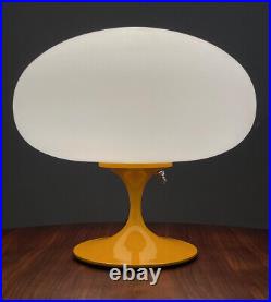 Pair of Mid Century Modern Design Mushroom Lamps in Orange Retro Post Modern