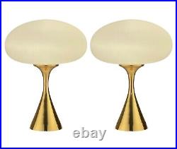 Pair of Mid Century Modern Table Lamps by Designline in Brass Danish Mod Style
