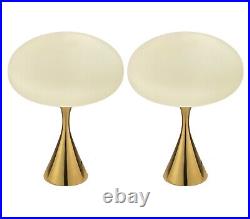 Pair of Mid Century Modern Table Lamps by Designline in Brass Danish Mod Style