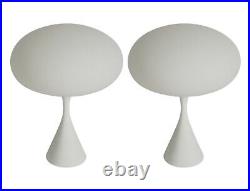 Pair of Mid Century Modern Table Lamps by Designline in White Space Age Mod