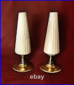 Pair of Mid Century Modern lamps sleek French 1950s design