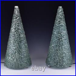 Pair of Mid Century Sculptural Glass Shard Table Lamps MCM